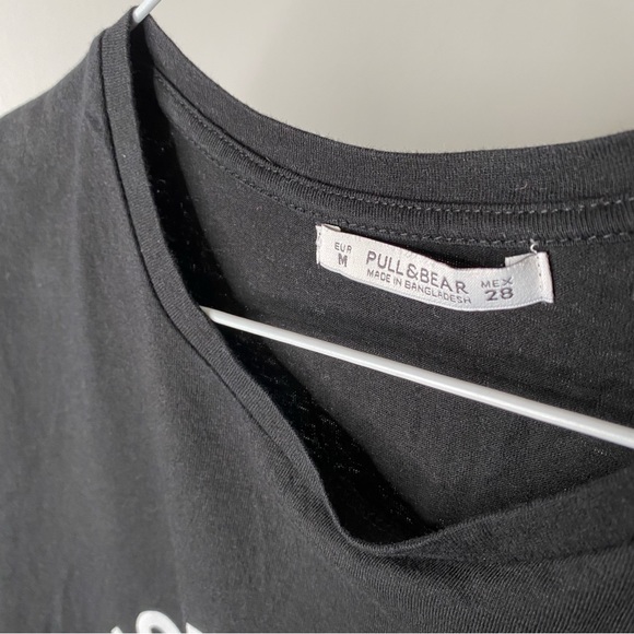 Pull&Bear Black White No Pain Tee - Picture 5 of 5